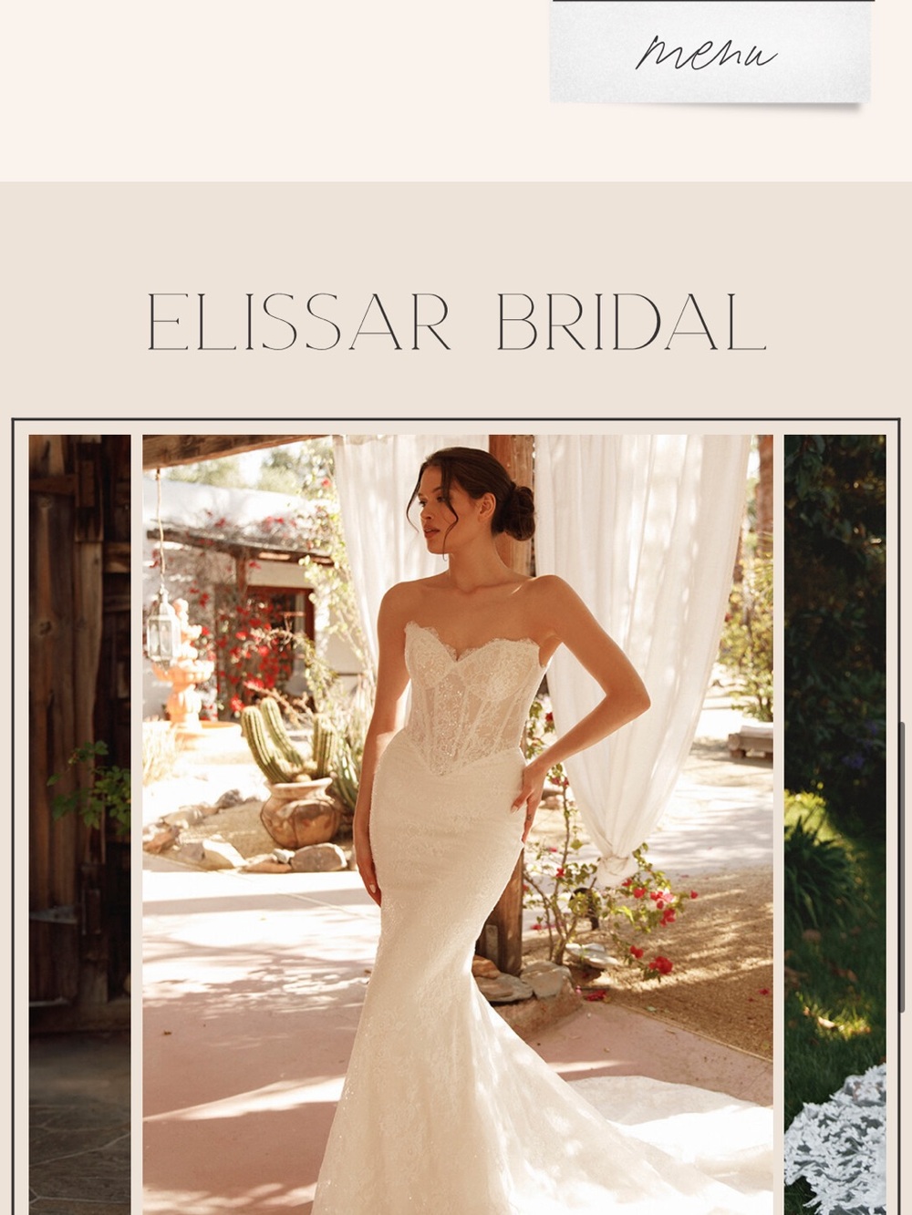 Elissar Bridal Lace Corset Mermaid Wedding Dress in Ivory